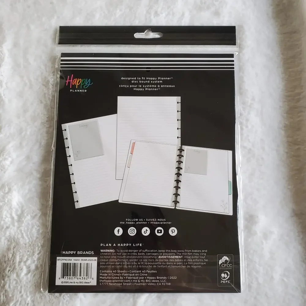 The Happy Planner Neutral Florals Classic Fill Paper